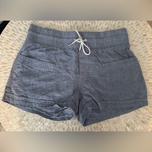 Athleta Shorts Women Size 12 Blue 4" Cabo Linen Hiking Outdoors‎ Beach Travel
